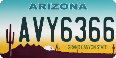 AZ license plate AVY6366