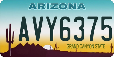 AZ license plate AVY6375