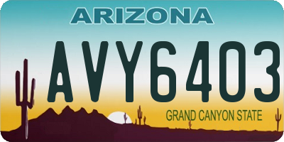 AZ license plate AVY6403