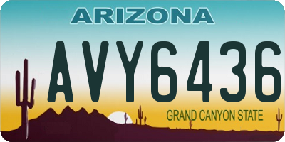 AZ license plate AVY6436
