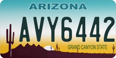 AZ license plate AVY6442