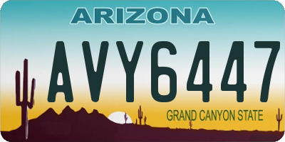 AZ license plate AVY6447