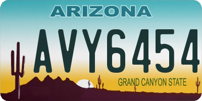 AZ license plate AVY6454