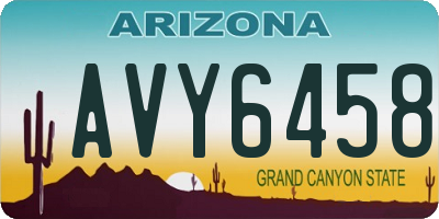 AZ license plate AVY6458