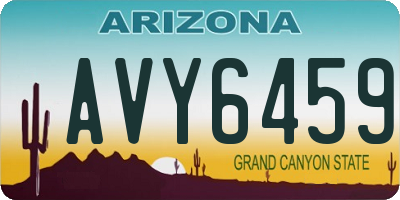 AZ license plate AVY6459