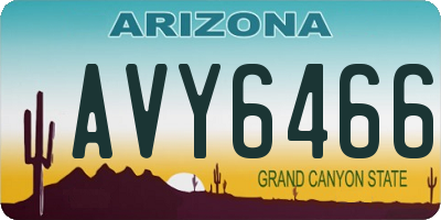 AZ license plate AVY6466