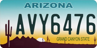 AZ license plate AVY6476