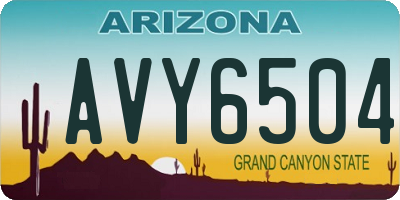 AZ license plate AVY6504
