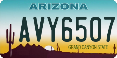 AZ license plate AVY6507