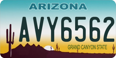 AZ license plate AVY6562