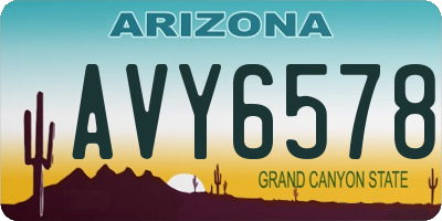 AZ license plate AVY6578