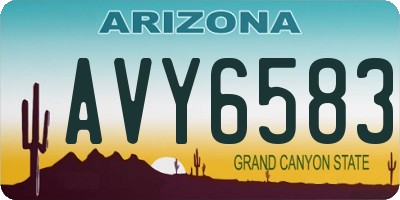 AZ license plate AVY6583