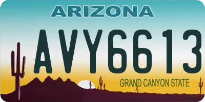 AZ license plate AVY6613