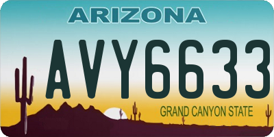 AZ license plate AVY6633