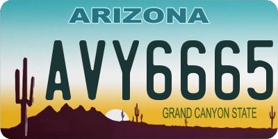 AZ license plate AVY6665