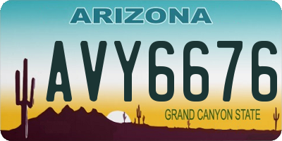 AZ license plate AVY6676