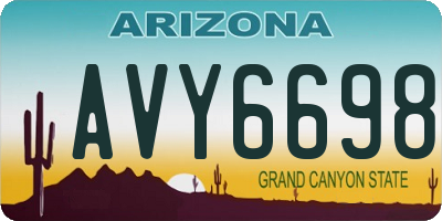 AZ license plate AVY6698