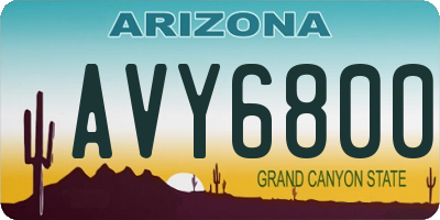AZ license plate AVY6800