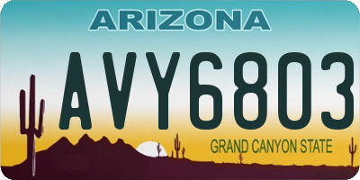 AZ license plate AVY6803