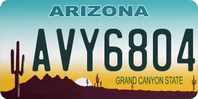 AZ license plate AVY6804