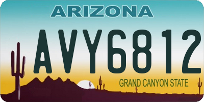 AZ license plate AVY6812