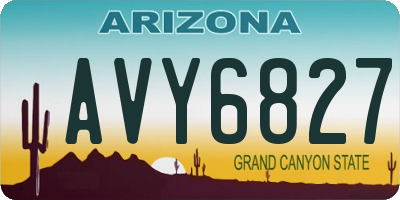 AZ license plate AVY6827