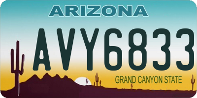 AZ license plate AVY6833