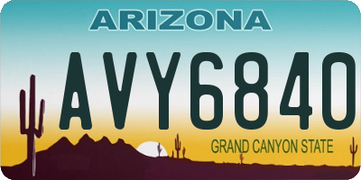 AZ license plate AVY6840