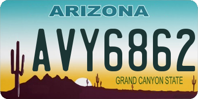 AZ license plate AVY6862