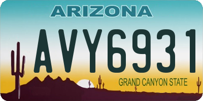 AZ license plate AVY6931