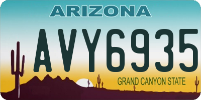 AZ license plate AVY6935