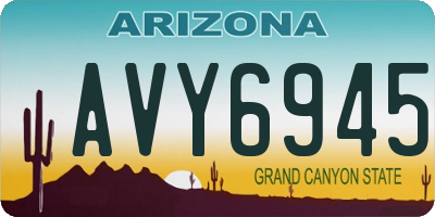 AZ license plate AVY6945