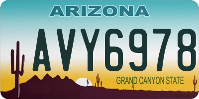 AZ license plate AVY6978