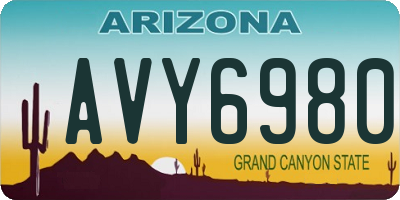 AZ license plate AVY6980