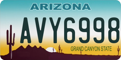 AZ license plate AVY6998