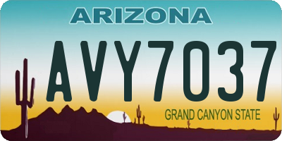 AZ license plate AVY7037