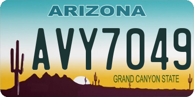 AZ license plate AVY7049