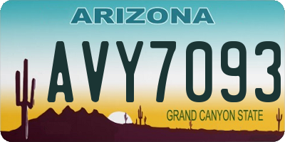 AZ license plate AVY7093