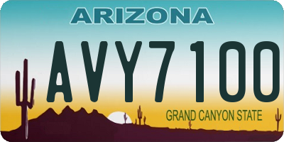AZ license plate AVY7100