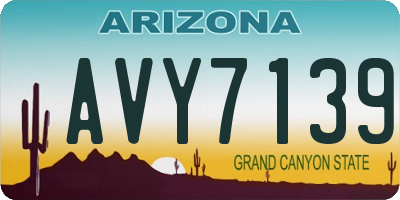 AZ license plate AVY7139