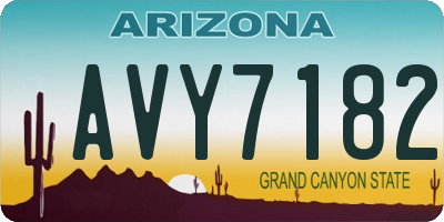 AZ license plate AVY7182