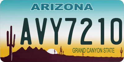AZ license plate AVY7210