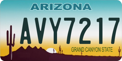 AZ license plate AVY7217