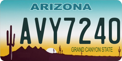 AZ license plate AVY7240