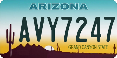 AZ license plate AVY7247