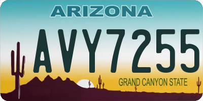 AZ license plate AVY7255