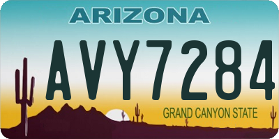 AZ license plate AVY7284