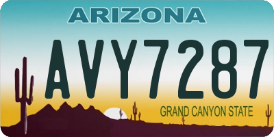 AZ license plate AVY7287