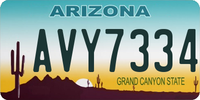 AZ license plate AVY7334