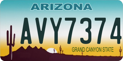 AZ license plate AVY7374